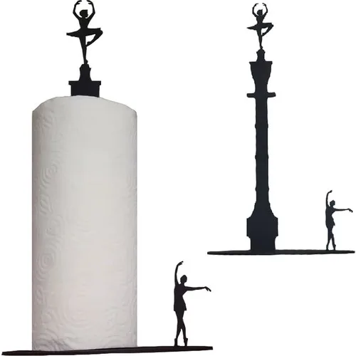 Icon Construction Decoration Ballerina Figured Decorative Paper Towel Holder Towel Holder Metal Black