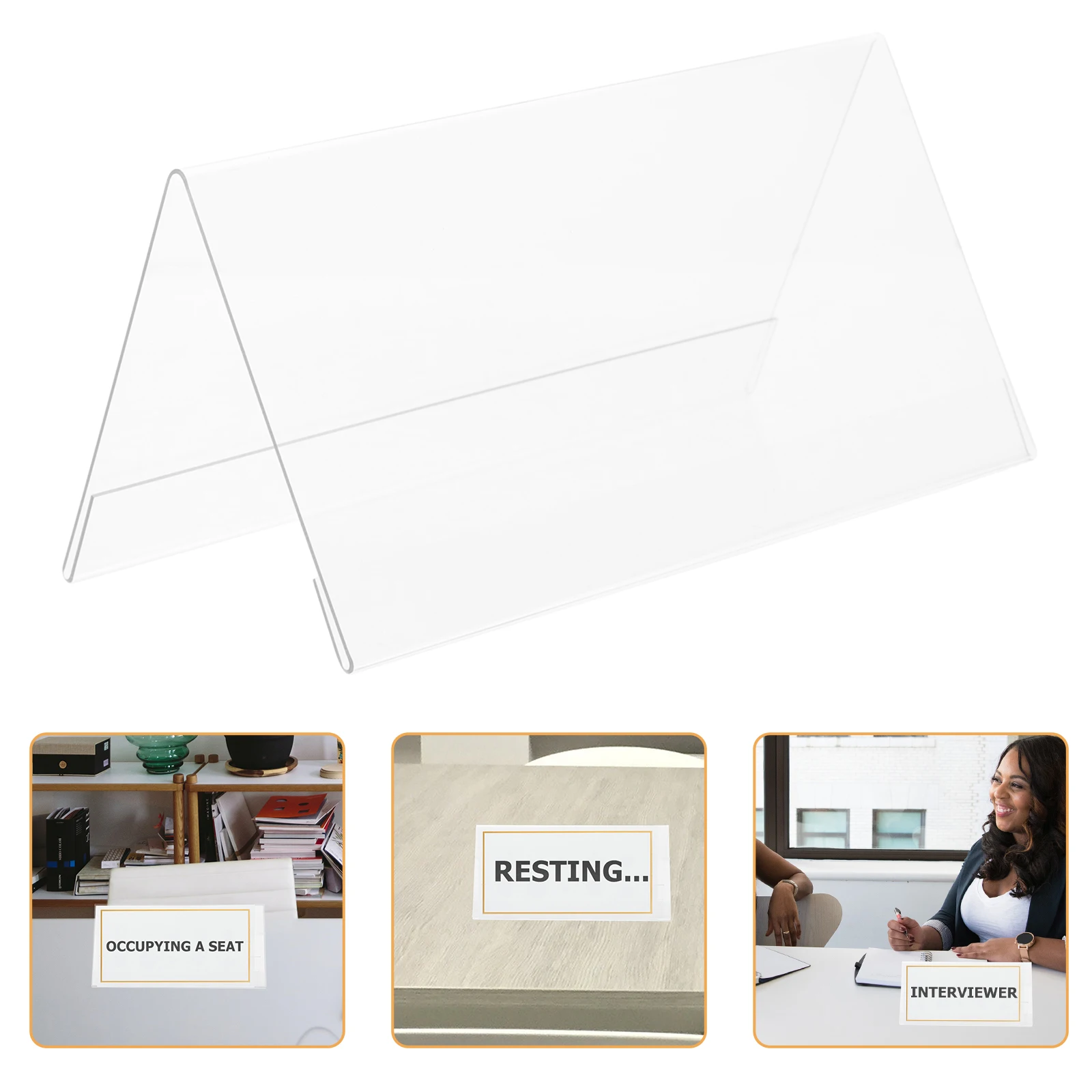 

Clear Acrylic Table Sign Stand Double Sided Wedding Reception Name Card Holder Banquet Business Event Decor Large Multi Function