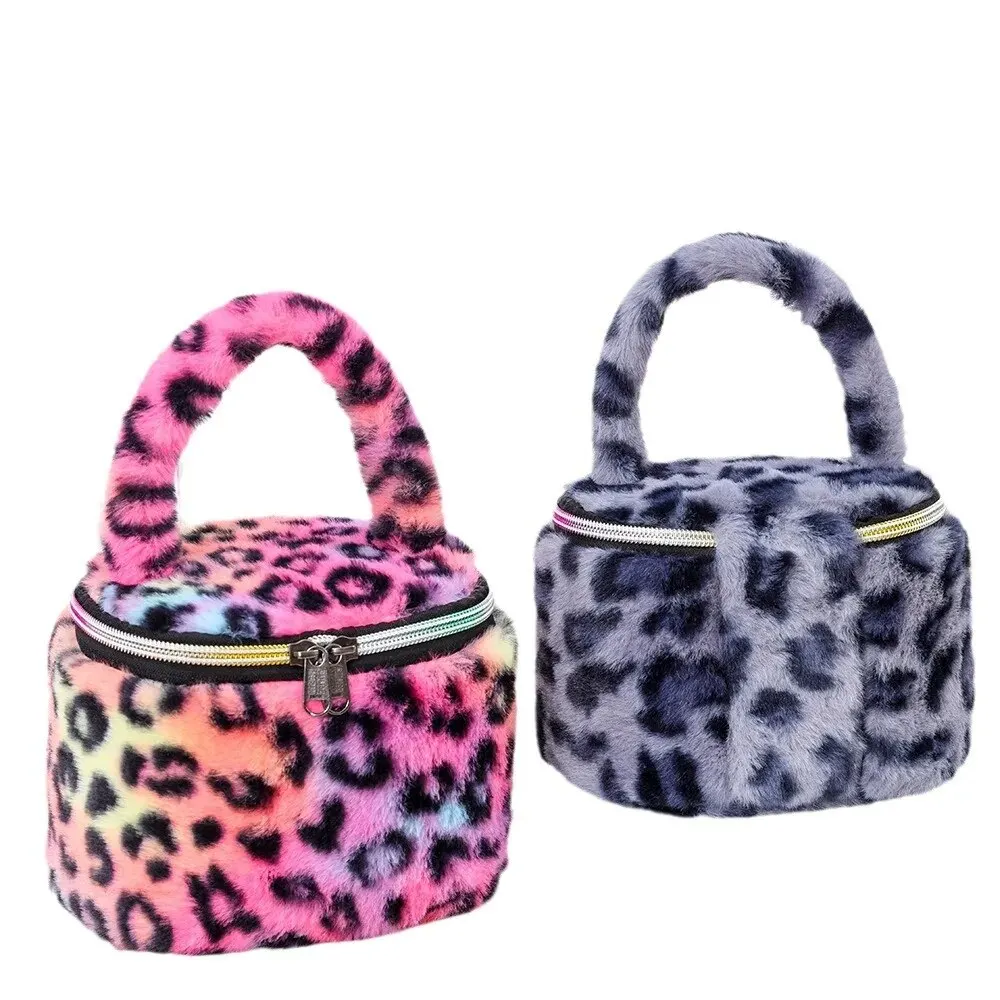 Nuova borsa per il trucco di grande capacità con borsa per il trucco di alta bellezza con motivo leopardato borsa per il trucco da viaggio per