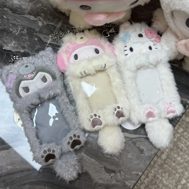 Sanrio Hello Kitty Cinnamoroll Plush Card Holder Bus Meal Card Storage Multi Functional Handbag Hanging Ornaments Friend's Gifts