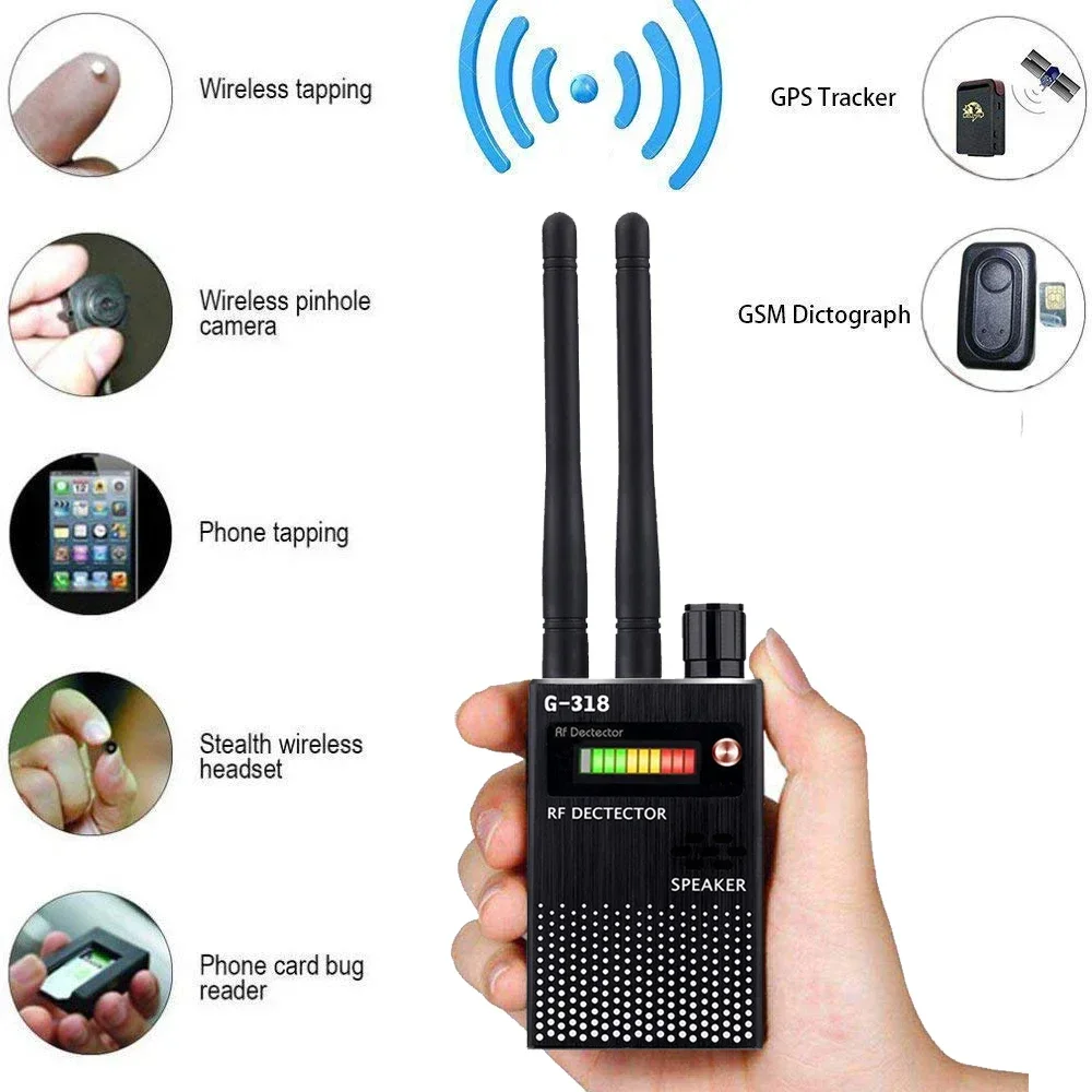 مكافحة التجسس كاميرا خفية كاشف GSM علة GPS المقتفي مكتشف لاسلكي أدوات التجسس راديو سري مسح أشياء تجسس كاشف الأجهزة