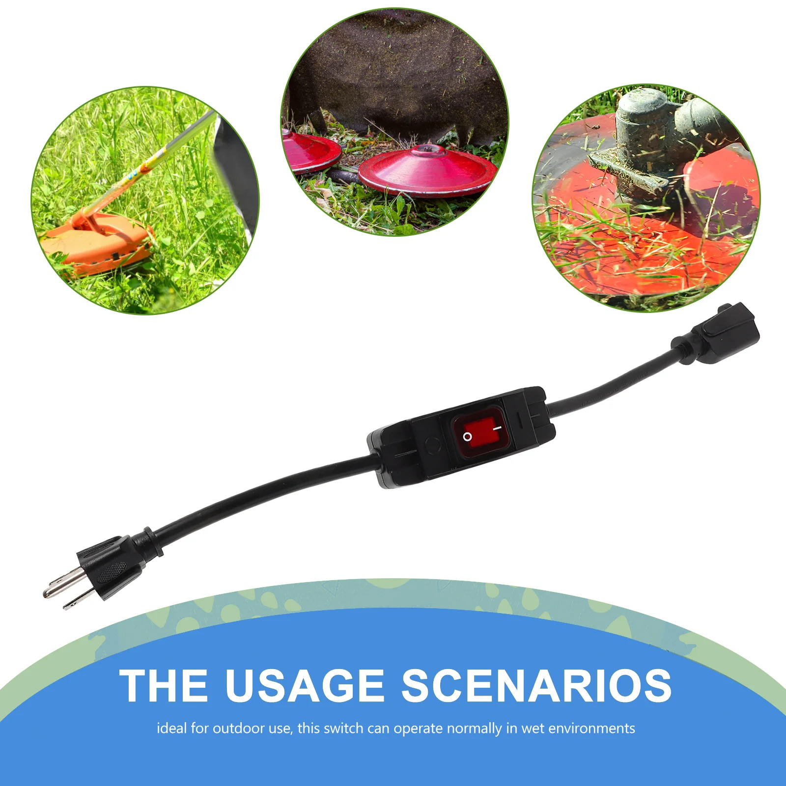 

Waterproof On Off Extension 15A 125V Heavy Duty Inline For Power Tools Lawn Mower Outdoor Use Black Plug Ip66 Rocker