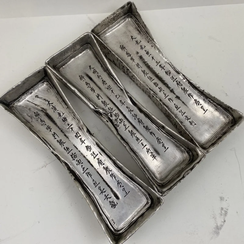 

Антикварные изделия: Длинная пластина из старинной белой меди с серебряным покрытием, серебряный слиток, серебро Тайин, серебро Минь-Цин, серебро Чжэнку, для кино и телевидения