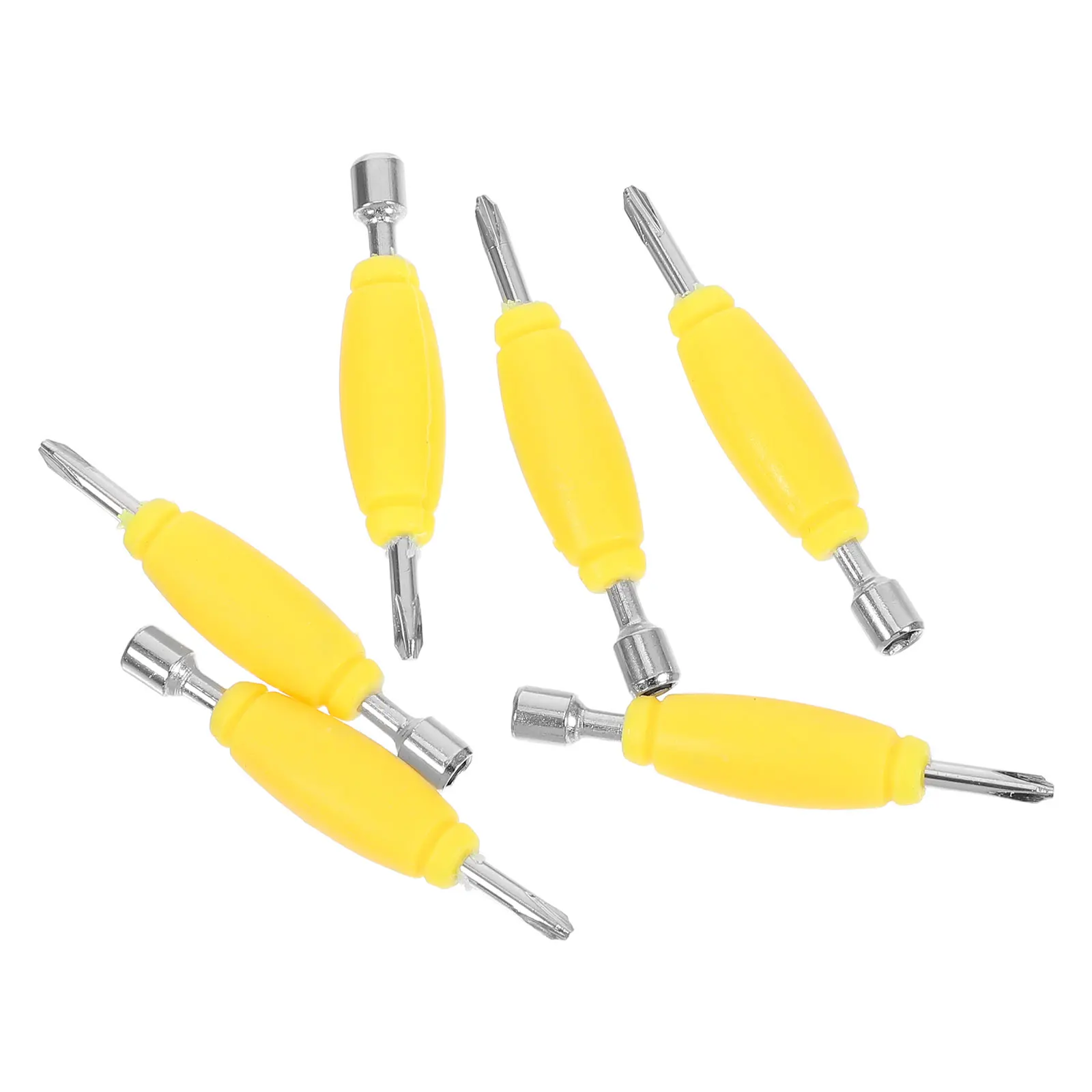 

6pcs Mini Double End Screwdriver for Fingerboard Repair Tools Creative Yellow Color Fits Most Skateboard Models