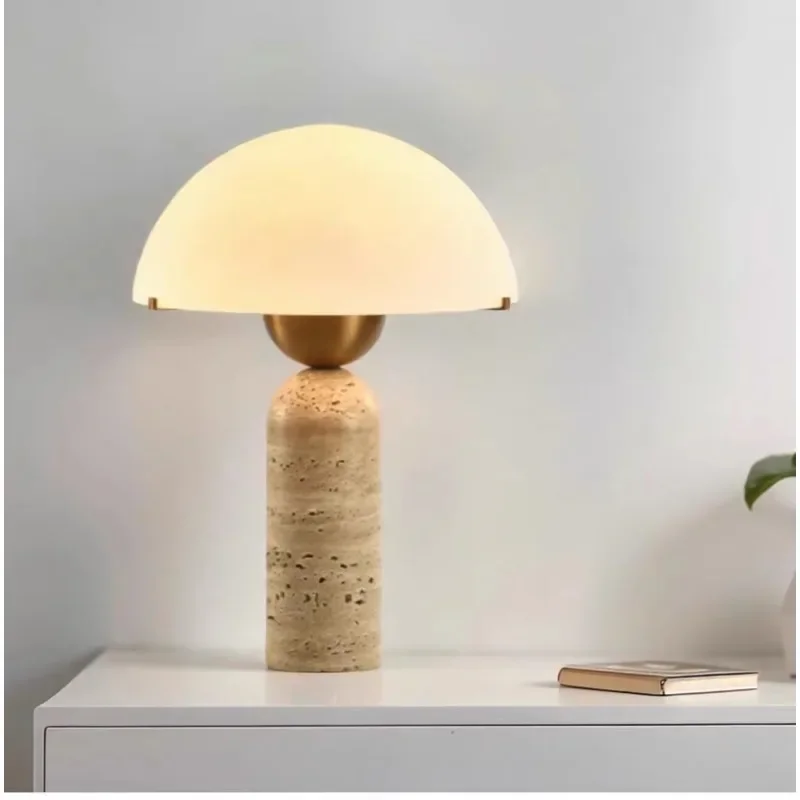 Yellow cave stone modern design nordic creative home bedside wabi uki cream unique moon decorative desk lamp led table lamps