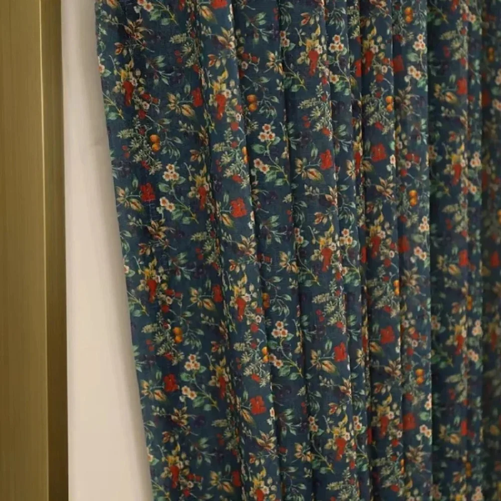 Curtains For Bedroom Living Room Curtains Vintage Farmhouse Custom Screen Door American Country Floral Linen Cotton