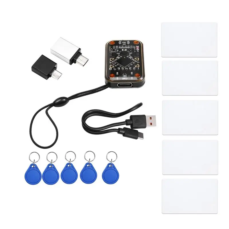 RFID Smartchip Reader+5XUID Card&Keychain Smartcard Emulator RFID Emulator Read Writer Em125khz IC 13.56Mhz Badge Decode-Y41A