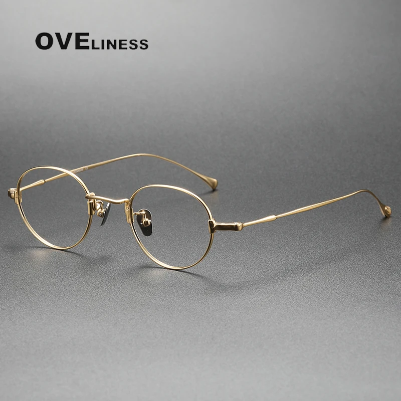 Pure Titanium Glasses Frame Men Women Vintage Round Myopia Optical Prescription Eyeglasses Frames New Titan Eyewear Spectacles