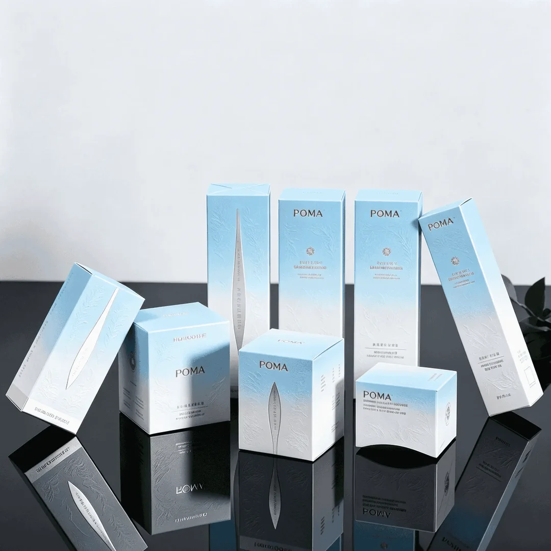 Customized Packaging Boxes for Serum Skincare Products, Featuring Matte Lamination and Embossed Printing, Suitable for Nail Poli