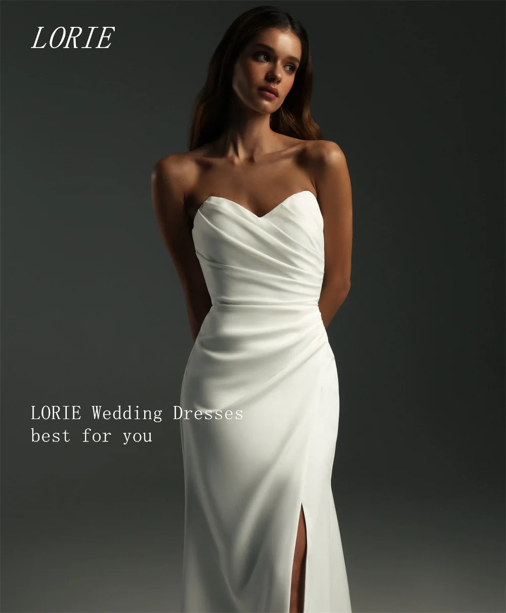

LORIE Luxury Mermaid Wedding Dress Sweetheart Side Silt Bridal Dresses Elegant Pleat Wedding Gown Customized 2026