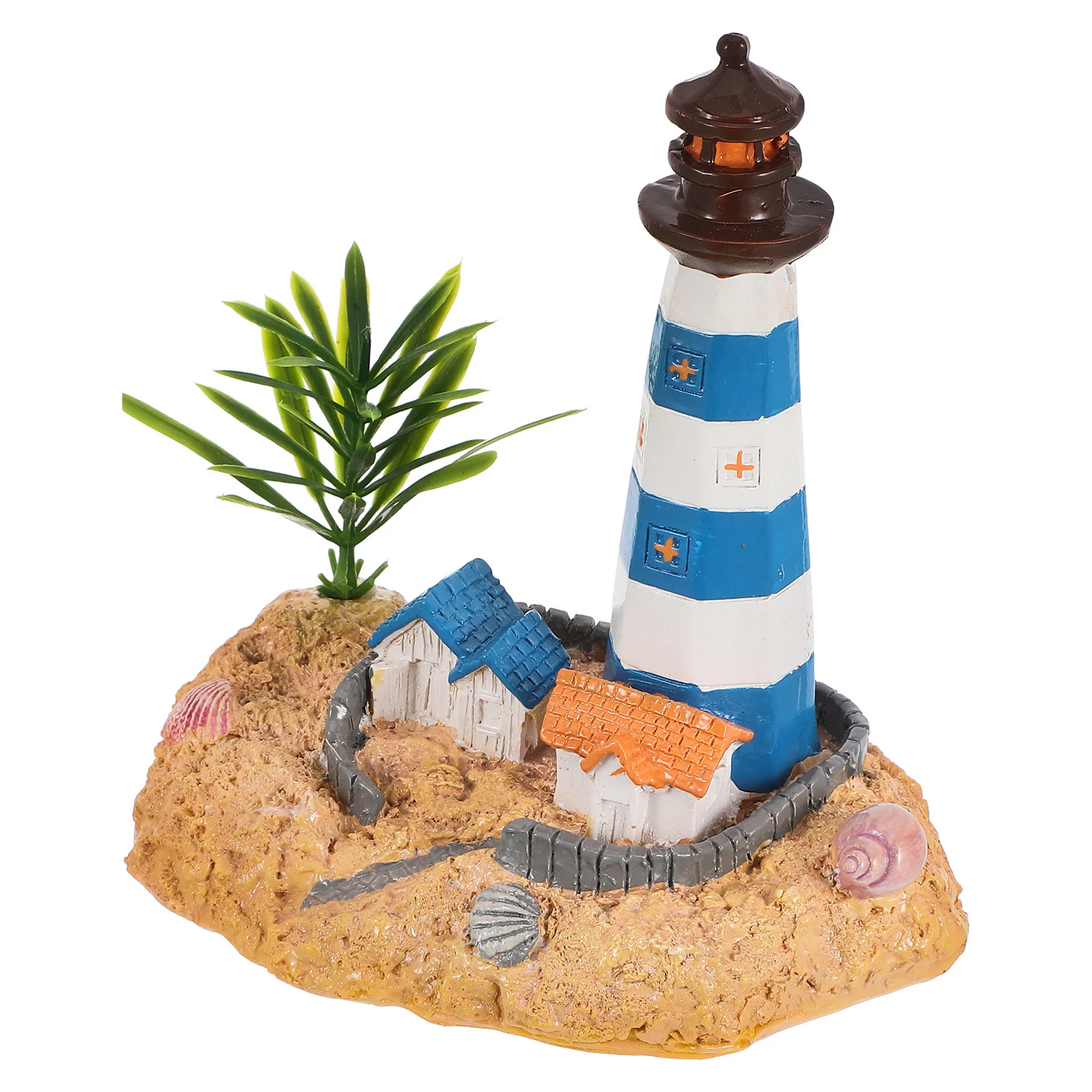 

Aquarium Resin Lighthouse Decor Mediterranean Style Fish Tank Castle Ornament Fish Hideout Nautical Decoration