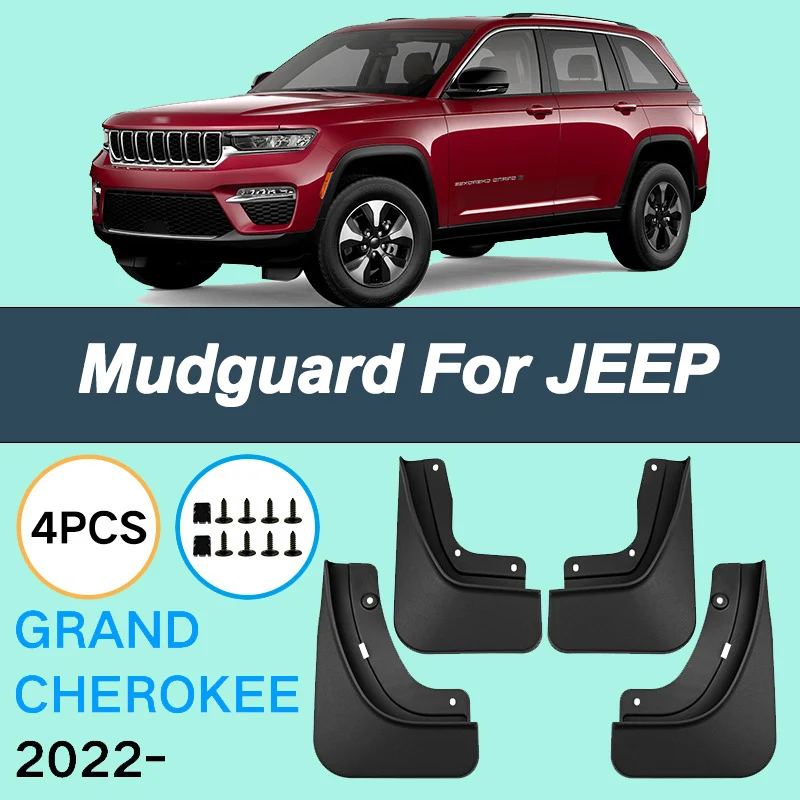 

For JEEP Grand Cherokee 2022-2025 2023 Automotive Tire Mudguard Waterproof Prevent Mud Splashing Car Mud Flaps 4pcs Accessories