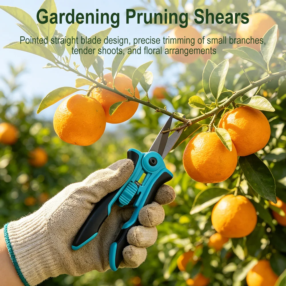 Gardening Scissors Garden Pruner Shears Non-slip Handles SK5 Blade Pruning Branches Fruit Trees Flowers Household Pruning Tools