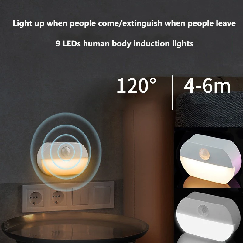 Motion Sensor LED Night Light USB Charging 400mAh Lamp For Bedroom Kitchen Stair Hallway Wardrobe Cupboard Lighting Night Light