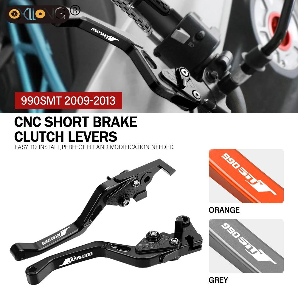 

CNC Aluminum Motorcycle Short Brake Clutch Levers Accessories Parts For 990SMT 2009 2010 2011 2012 2013 990 SMT