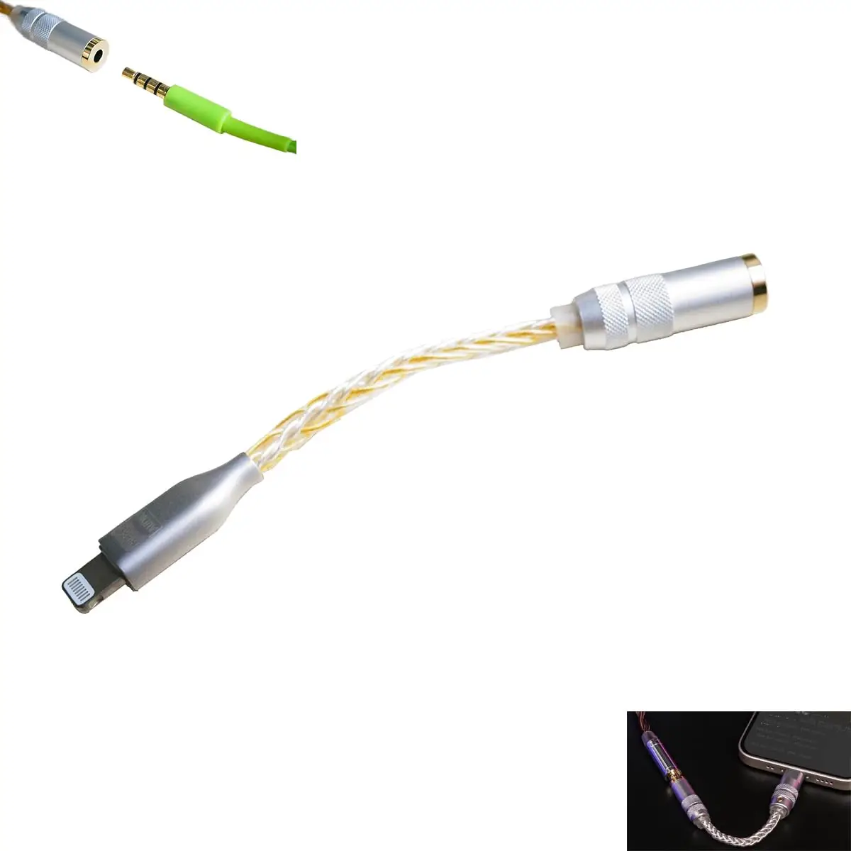 V-MOTA 3.5mm Jack Audio Adapter for IPhone 13 Pro Max/12 Pro/SE/11/XR/XS/Max/X/8/8P, Digital Decoder Headset Earphone Line Cable