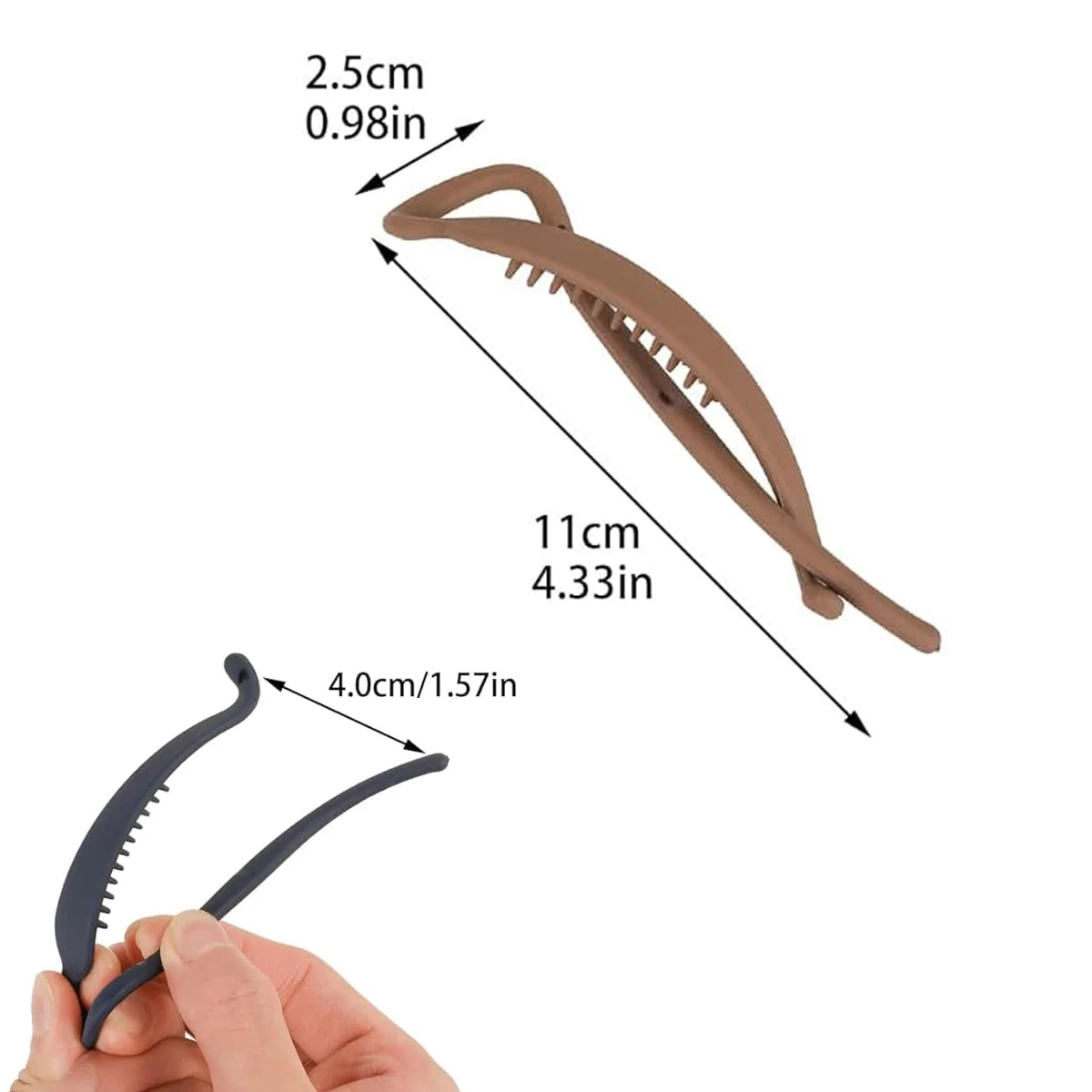 6 قطع من مشابك شعر الموز للنساء، مشابك فكية غير لامعة، إكسسوارات للشعر السميك والرفيع، عقد قوي