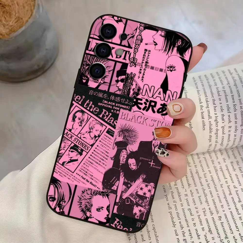 حافظة هاتف نانا كلاسيكية يابانية لهاتف سامسونج S25، S24، S21، S22، S23، S30، Ultra، S20، Plus، غطاء أسود من السيليكون الناعم #2