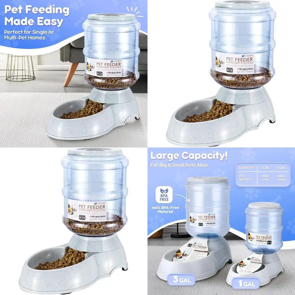 

Automatic Dry Food Dispenser with Storage for Dogs and Cats, 6-12 lb Capacity