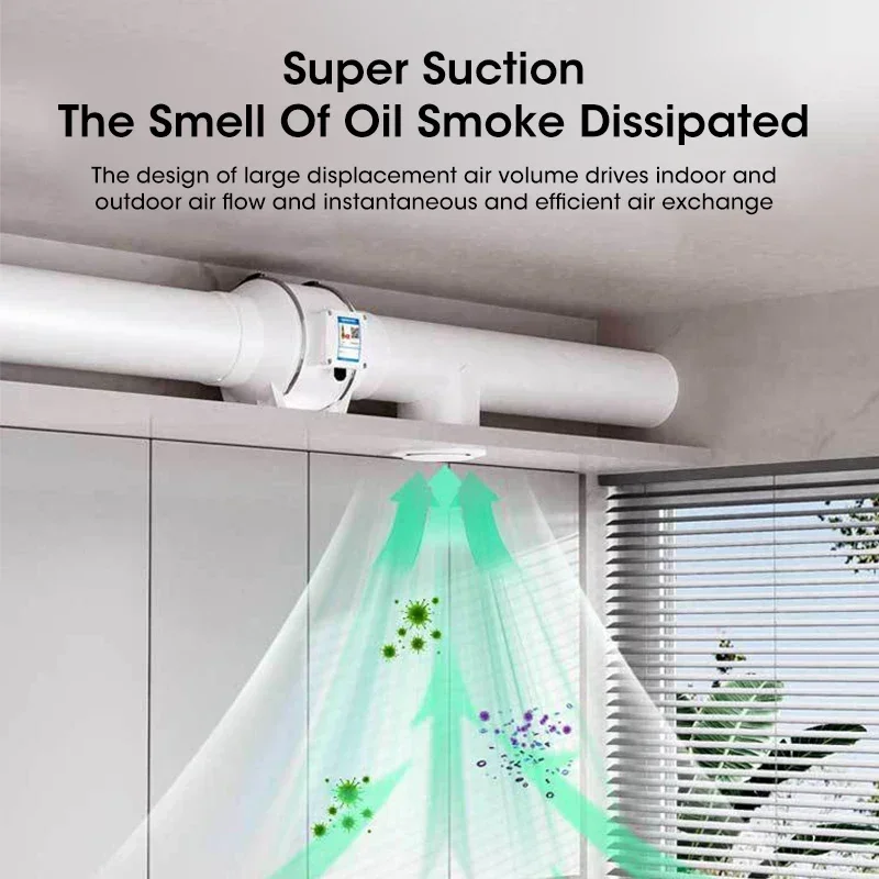 4 بوصة 220 فولت مروحة العادم المضمنة الصامتة ، الحمام النازع قناة التهوية للمطبخ المرحاض جدار الأنابيب تنفيس الهواء الرقبة مروحة