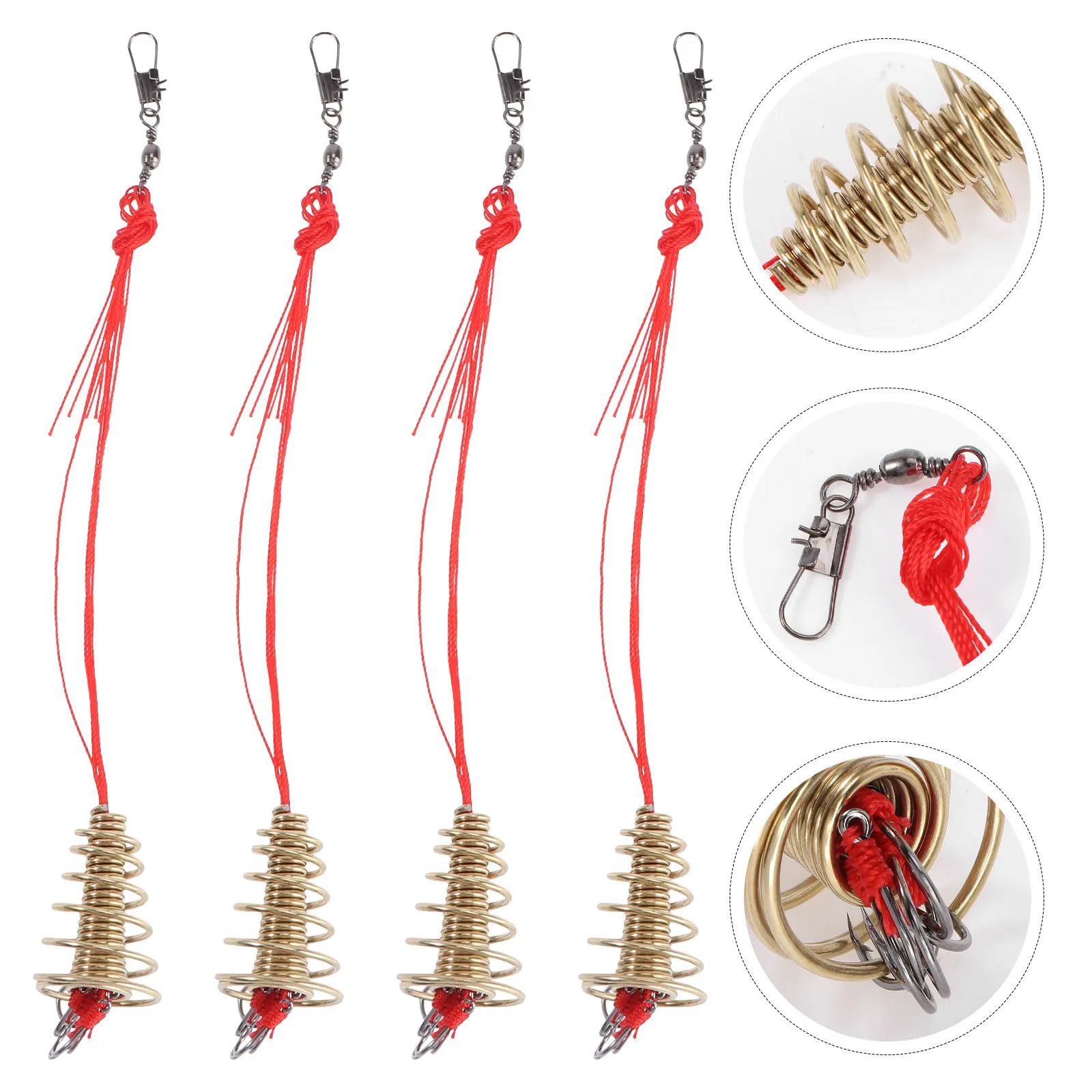 

4Pcs High-Carbon Steel Anti-Scratch Spring Hooks with Figure-8 Ring Connectors Strong Pe Line Fishing Hook for Lakes Rivers