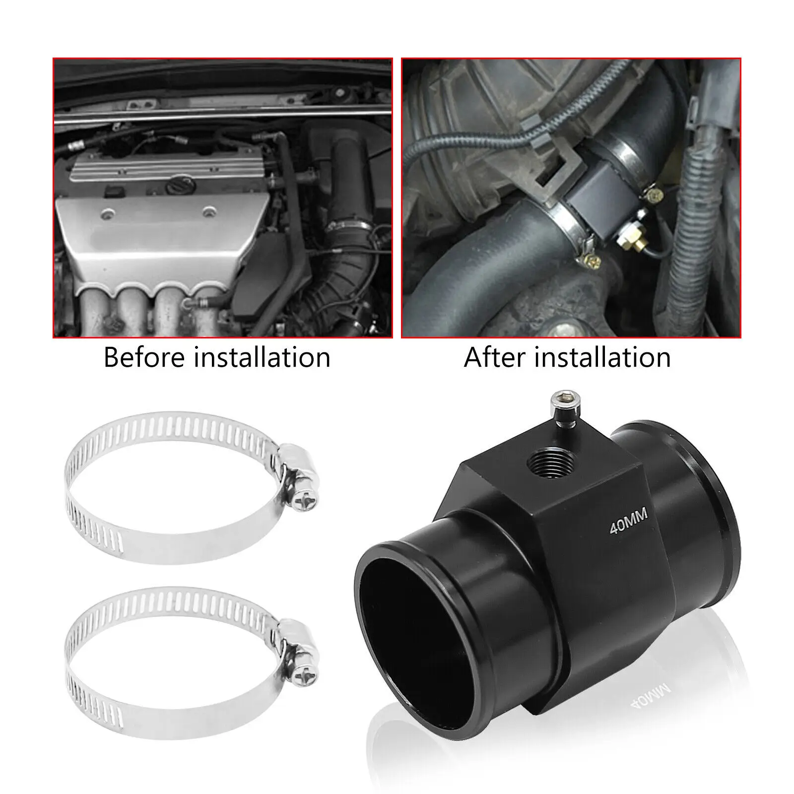 38 مللي متر درجة حرارة الماء المشتركة الأنابيب الاستشعار قياس خرطوم المبرد محول #4