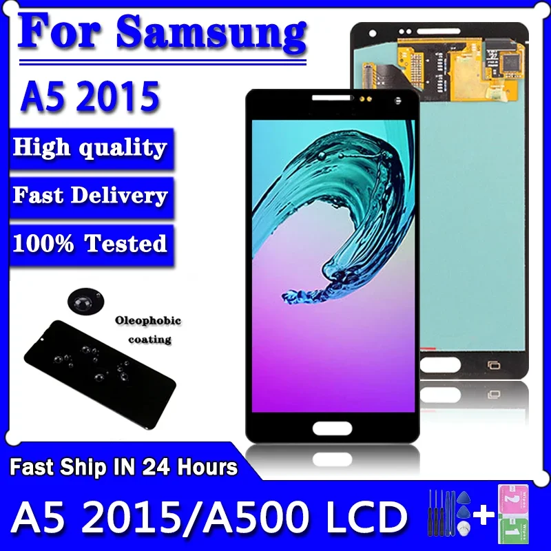 Super AMOLED For Samsung  A5 2015 A500 Display Screen A500G A500F Touch Panel Digitizer Assembly Replacement