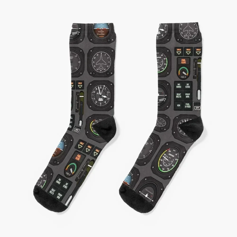 Pilot Flight Instruments Socks gym men cotton high quality christmas gifts Socks For Man Women's