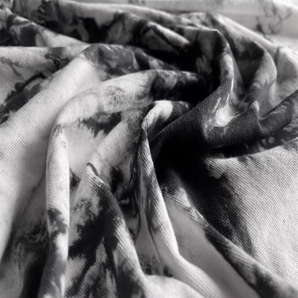 

Белая ткань с эффектом тай-дай в стиле шинуазри для дизайнерских курток ханьфу, оптовая ткань для пошива одежды своими руками, хлопково-льняной материал