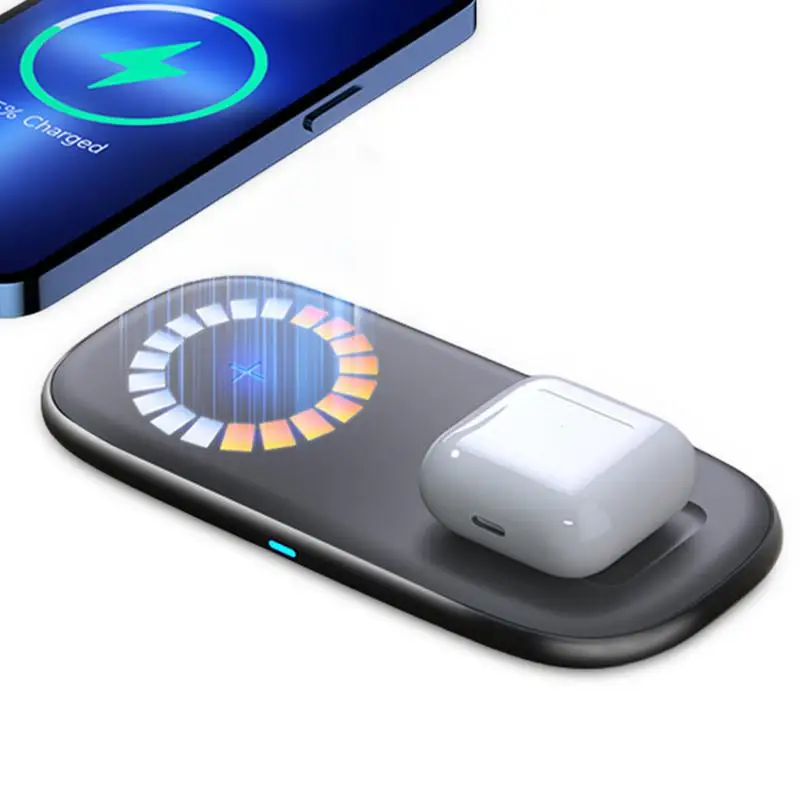 15W Wireless Phone Charger Fast Charging Protocol Eirbuds Phone Wireless Charger Pad Smart Quick Wireless Charging Station Stand