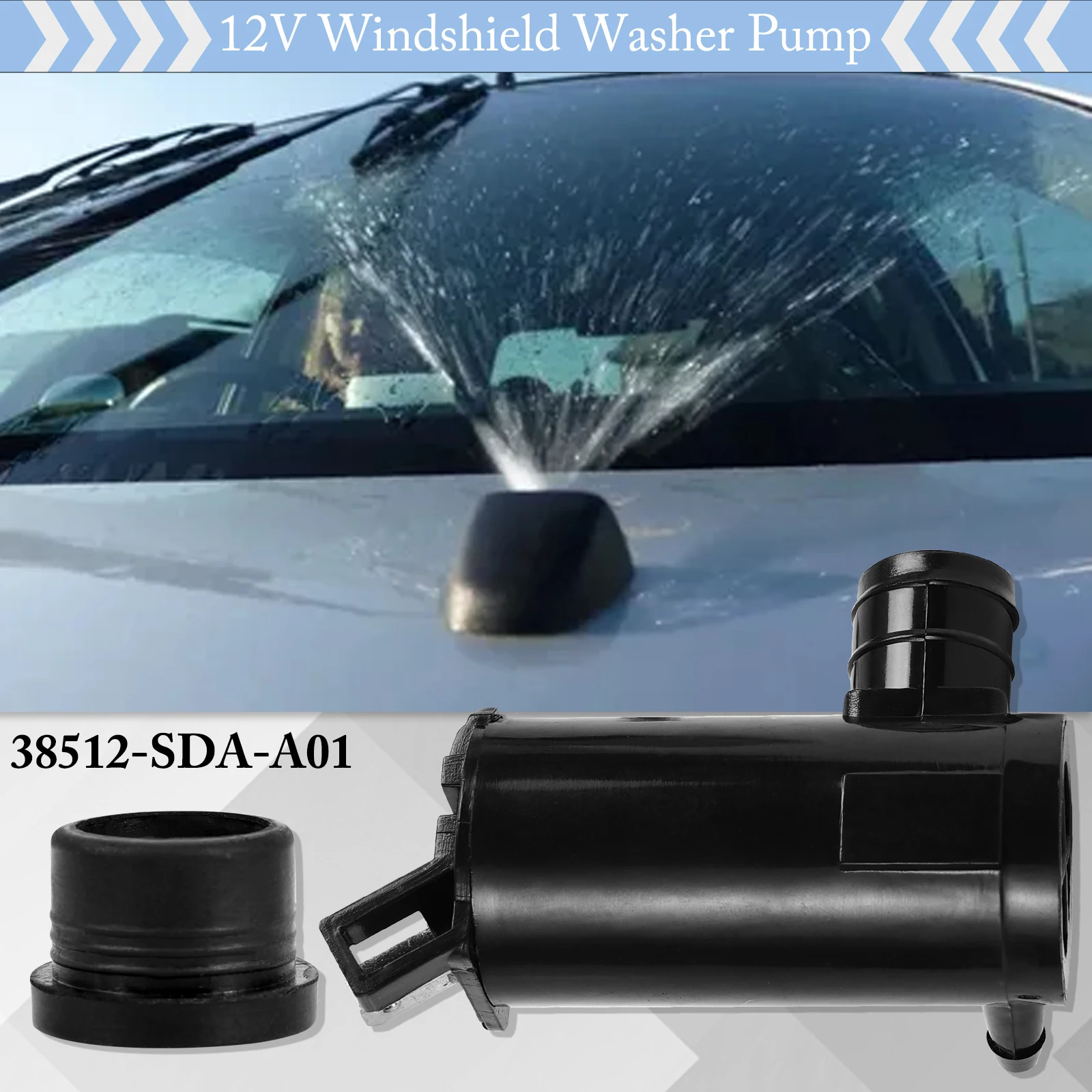 Erick's Wiper Frontscheibe Scheibenwischer-Waschpumpenmotor mit Tülle für Honda Acura Suzuki 38512-SC4-673 38512SDAA01