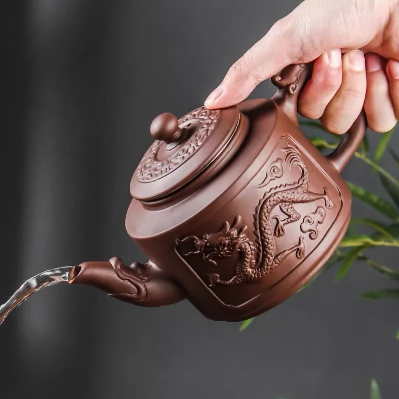 360ml Yixing Double sided Kirin Purple Clay tea Pot filter teapot Could brew pu erh Da hong pao Tie Guan yin tea Zisha teapot