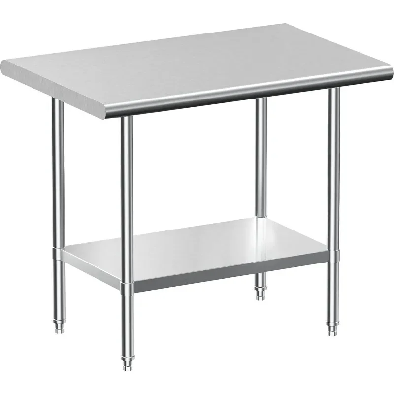 

NSF Commercial Worktable with Undershelf and Legs for Restaurant, Home and Hotel - 24" D x 30" W x 34" H Inches