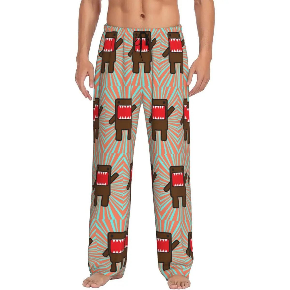 

Custom Print Men Domo Kun Pajama Pants Cartoon Sleepwear Sleep Lounge Bottoms with Pockets