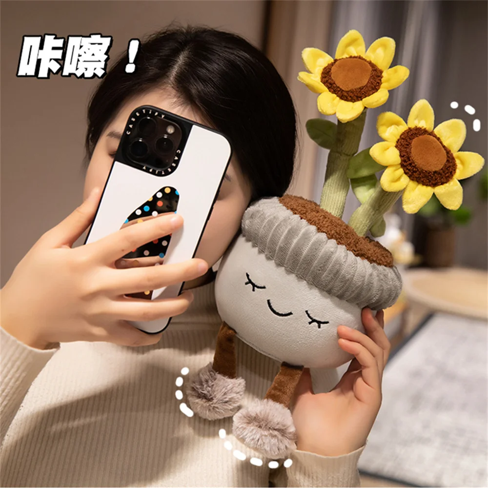

Creative Lifelike Potted Plants Plush Toys Soft Cute Sunflower Cactus Toys Pretty Home Decoration For Girl Gifts