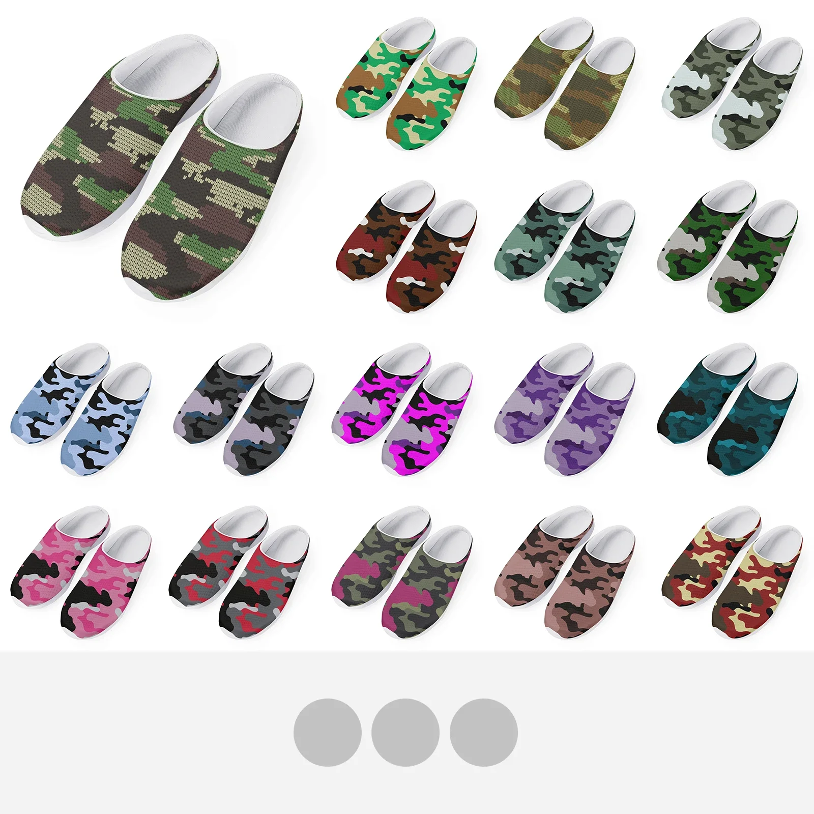 

Hot Sale Men Women Camouflage Garden Clogs Rubber Sole Anti-Slip Design Outdoor Casual Flat Shoes Breathable Net Cloth Upper