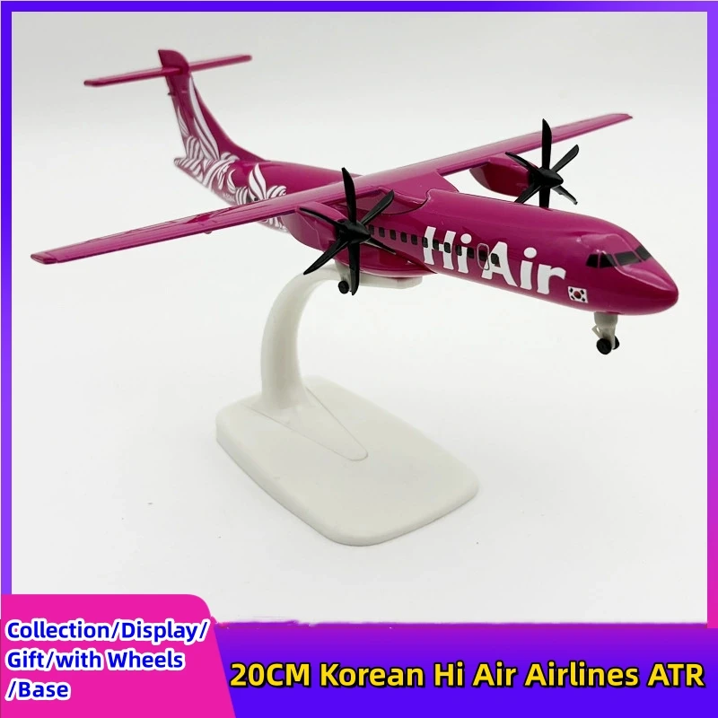 20cm Toy Planes	Korean Hi Air Airlines ATR Metal Scale Aircraft Collectible Aircraft w Wheels Landing Gears Propellers