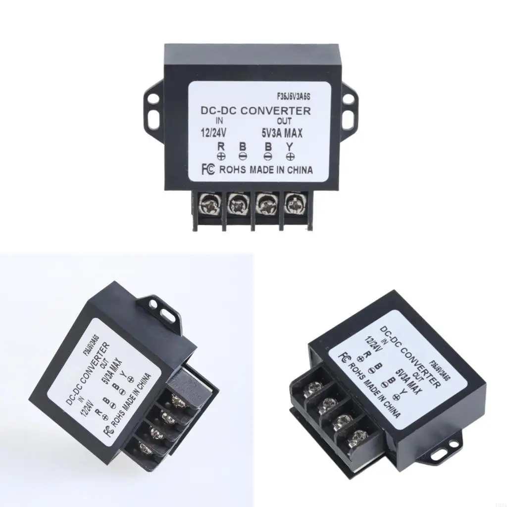 193A Water Resistant 12~24V to 5V 3A Power Converter 15W Reducing for LED Light Fan Routers In Car and Home