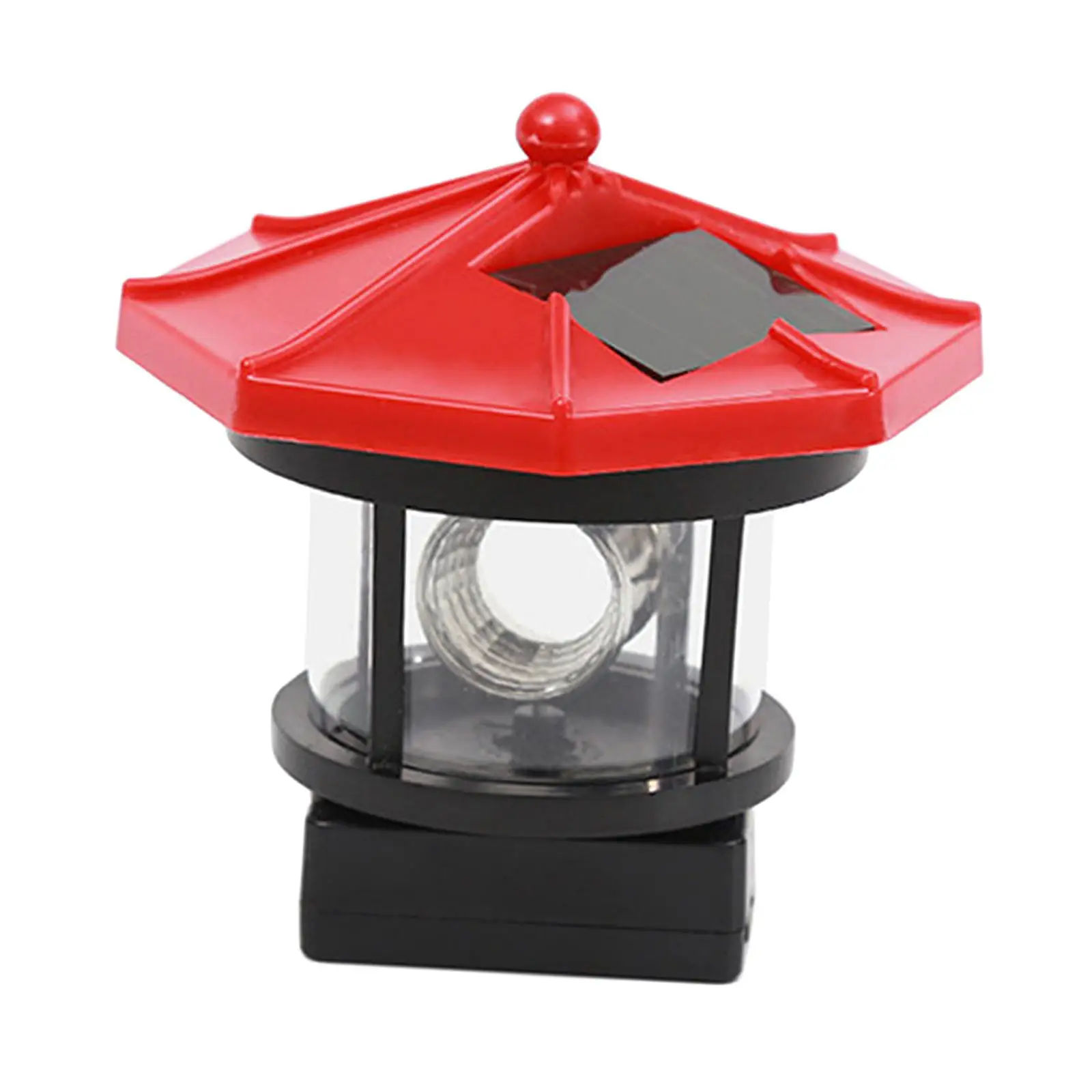 Solar Powered Lamp Lighthouse Style LED Rotating Outdoor Garden Light IP65 for Yard Lawn Walkway