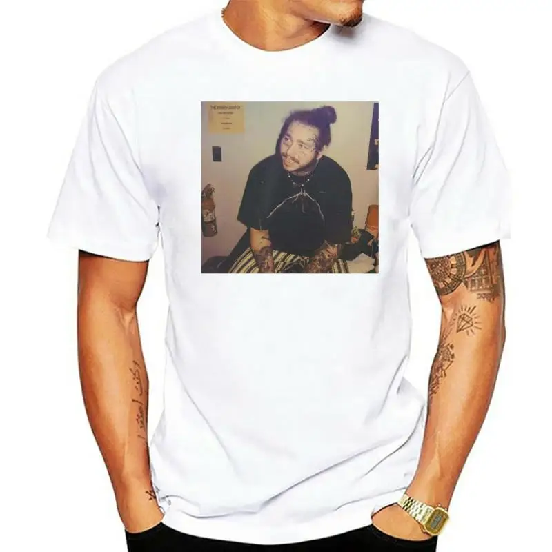 Мужская Винтажная футболка с фото Post Malone