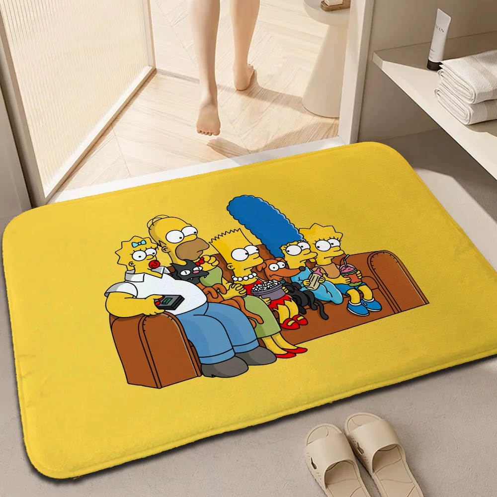 The S-Simpsons Doormat Entrance Door Sofa Mat Bedroom Carpet for Kitchen Aesthetic Room Decoration Customized Floor Noise Mat