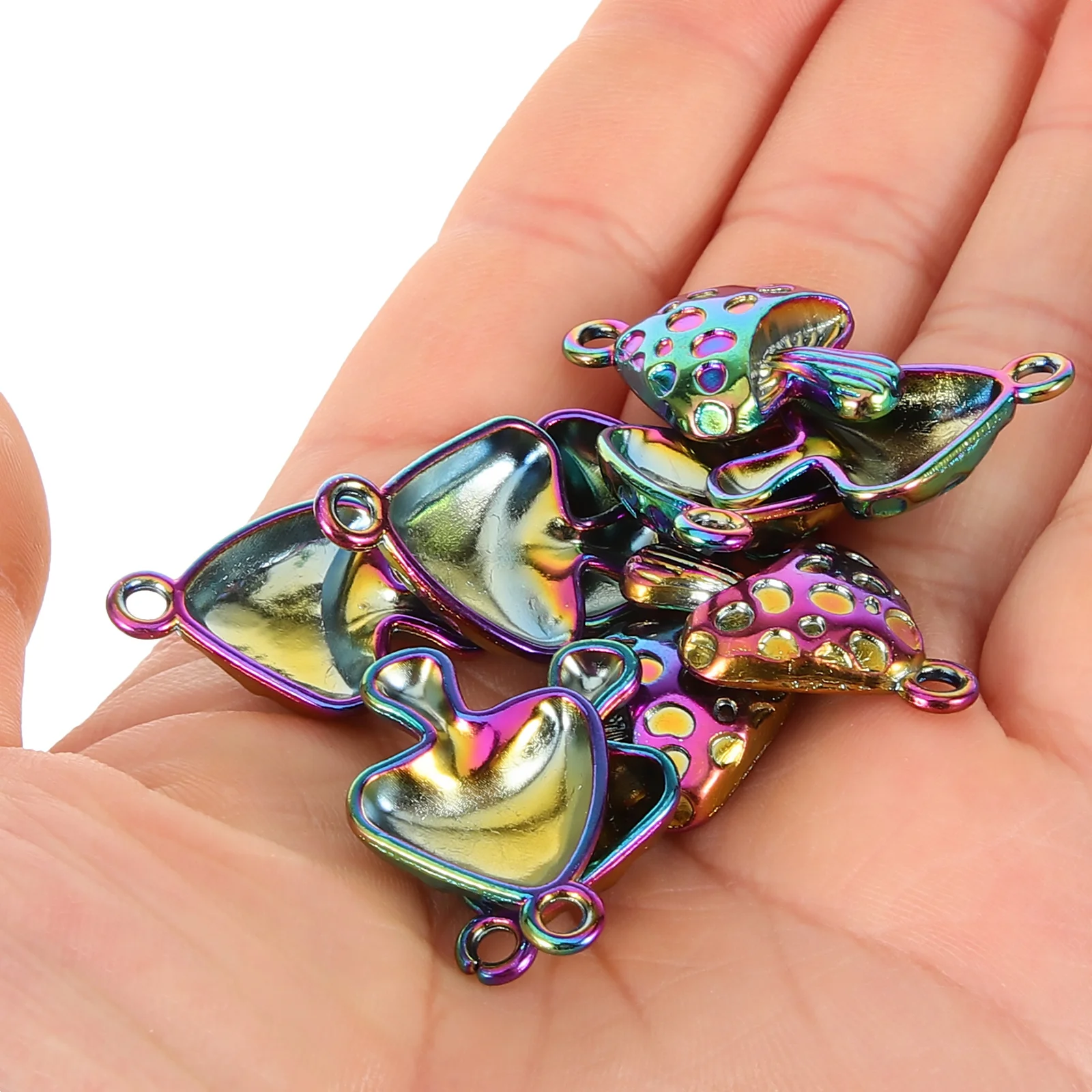 

10 шт. ярких подвесок-грибов из сплава для рукоделия: брелоков, серег, ожерелий, декора, товары для творчества