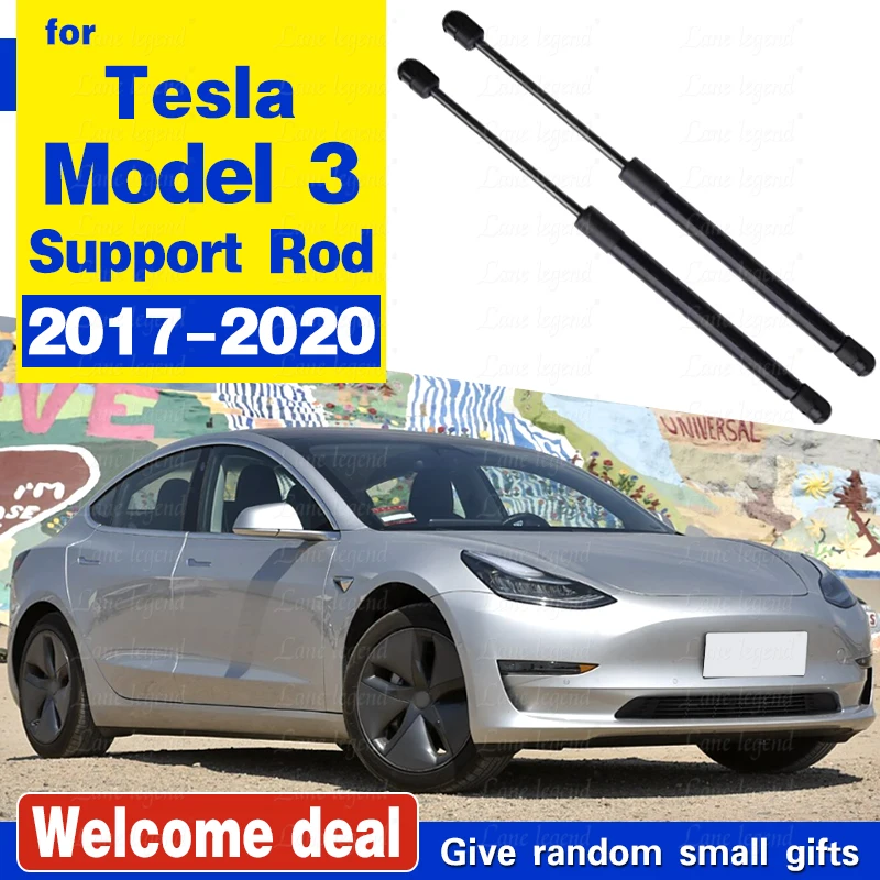 2Pcs Car Front Engine Hood Gas Spring Lift Supports Struts Car Hydraulic Rod For Tesla Model 3 2017 - 2020 Auto Accessories