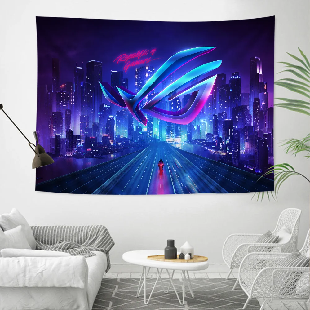 ASUS ROG Republic of Gamers Logo Cartoon Tapestry Bohemian Wall Tapestries Mandala Home Decor