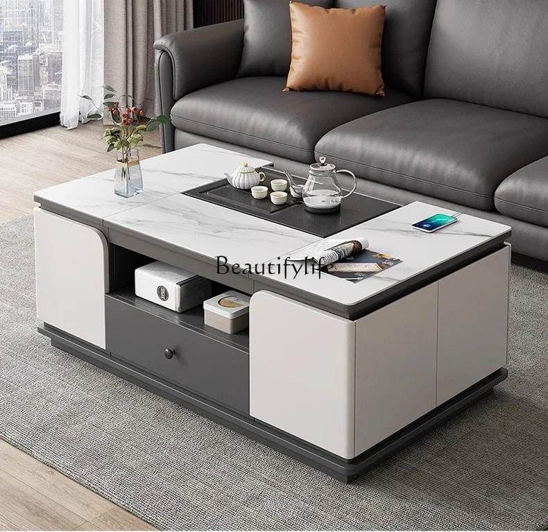 

ls 42 Multifunctional coffee table simple electric lifting integrated rock slab coffee table