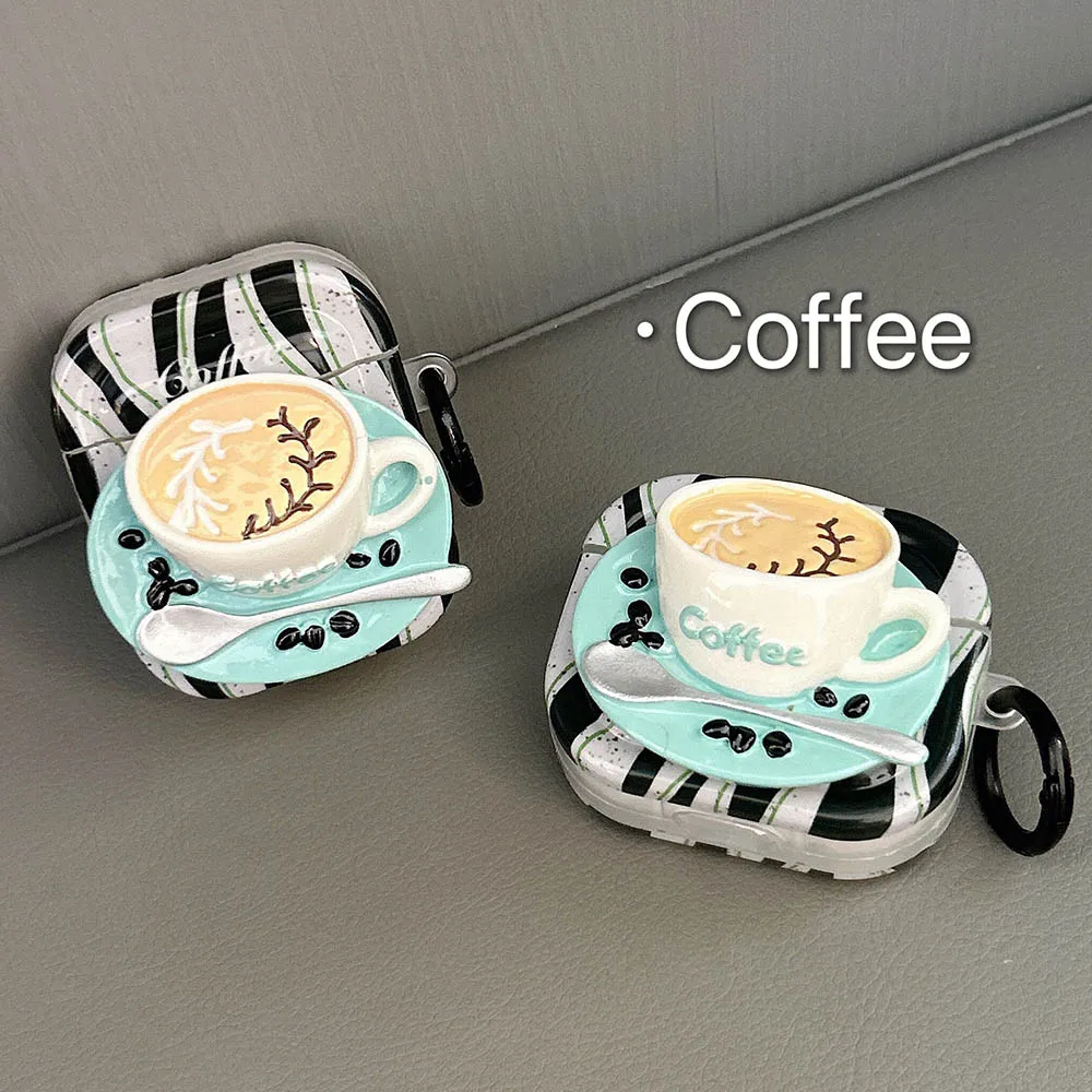 Оригинальные креативные беспроводные 3d-наушники в виде кофейной чашки, аксессуары для наушников Apple Airpods Pro 2, чехол для гарнитуры для Airpod 1, 3, полосатая чернильная коробка