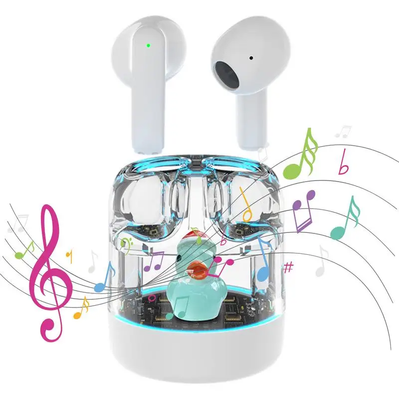 Auriculares intrauditivos inalámbricos con diseño de pato, reducción de ruido de entrenamiento con miniaudífonos, batería de larga duración para llamadas de voz