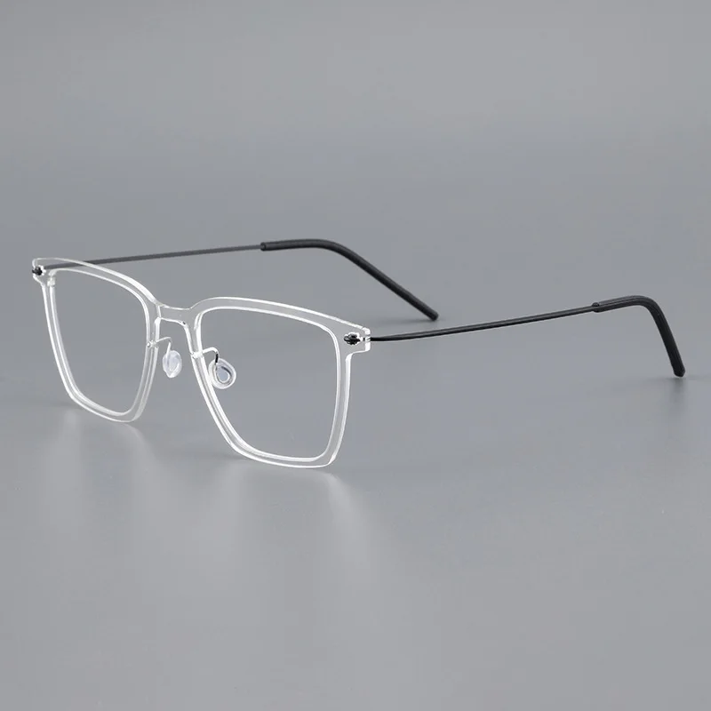 Pure titanium glasses frame gradient color glasses frame men and women myopia glasses screwless nylon myopia glasses frame