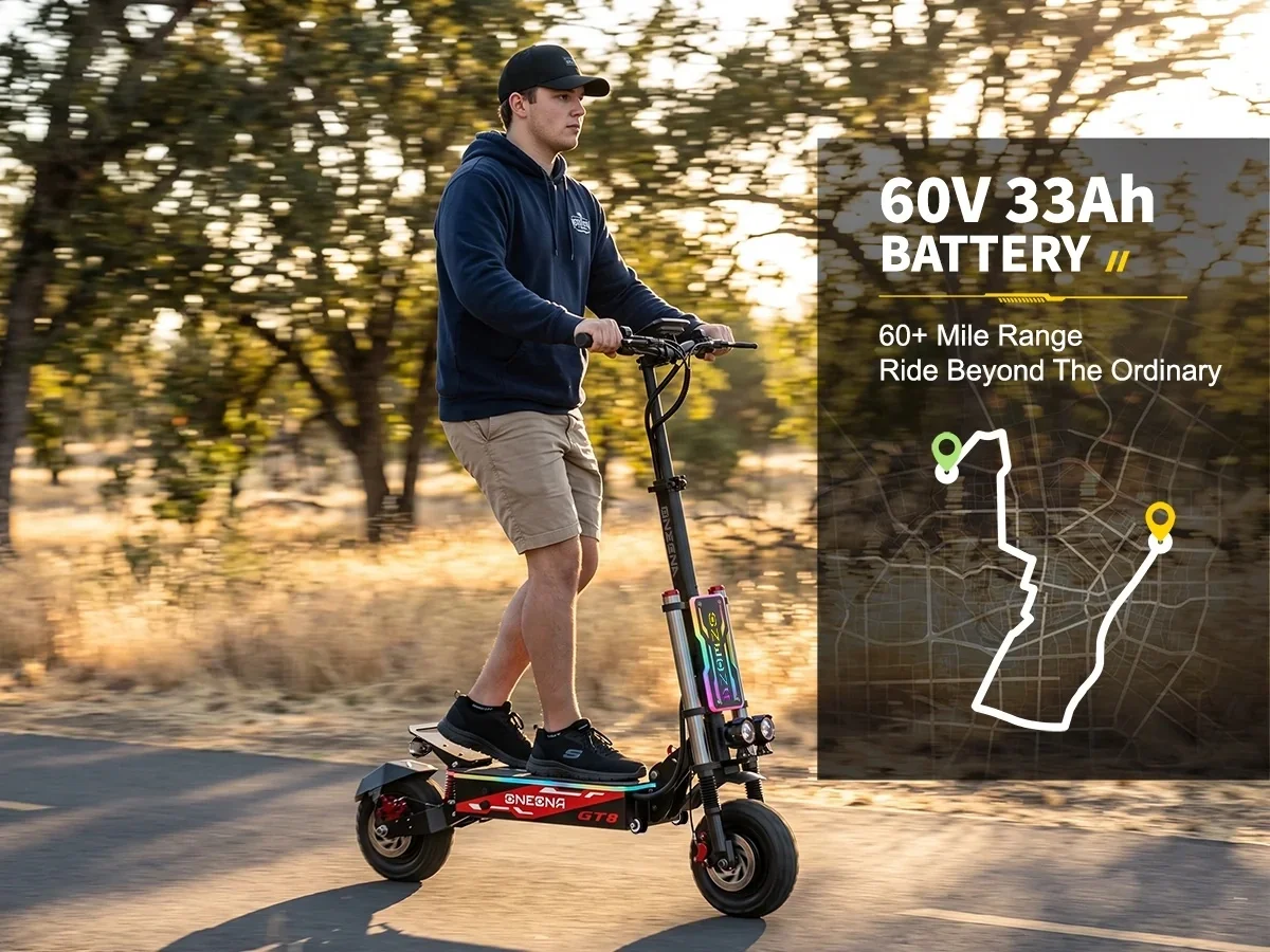 ONECNA NEW GT8PRO Adult Electr - 60V 5600W Dual Motor Electric Scooter recension och pris