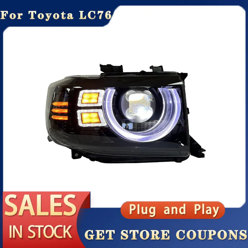 Car Accessories For Toyota Land Cruiser 4500 LC76 Retrofit and Upgrade Headlight Assembly LC70 LC71 LC75 FJ75 DRL Auto Parts